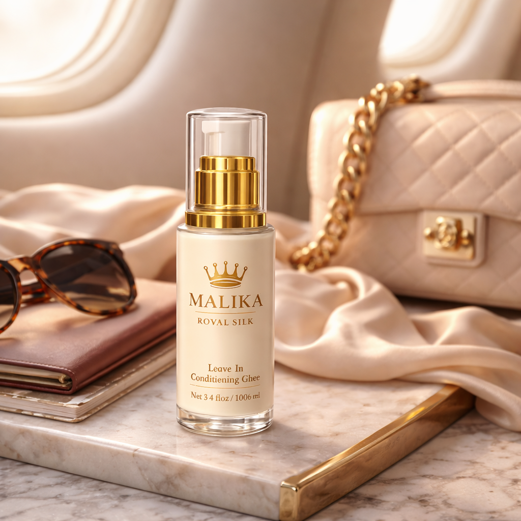 Malika Royal Silk travel size leave-in conditioner for silky smooth hair